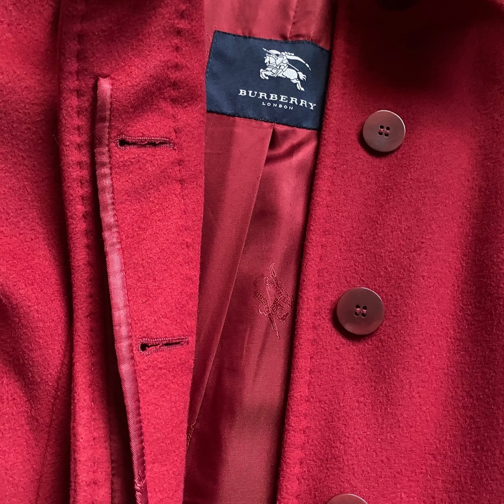 Burberry Wool Cashmere Red Merlot Coat Women - Picture 6 of 12
